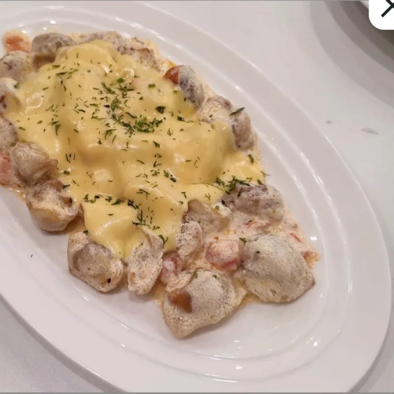 Пельмени запечённые в сметане
